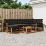 vidaXL Ensemble de canapés d'extérieur 7 pc Naturel et noir