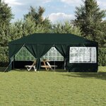vidaXL Tente de fête avec 10 parois latérales vertes 6x4 m PE