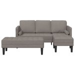vidaXL Ensemble de Canapés avec coussin 2 Pièces Taupe Polyester