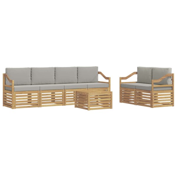 vidaXL Ensemble de canapés d'extérieur 7 pc Blanc et gris clair