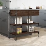 vidaXL Chariot de cuisine chêne marron 105x42x95 cm bois d'ingénierie