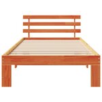 vidaXL Cadre de lit en bois de pin Marron ciré Bois massif Simple