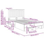 vidaXL Cadre de lit Chêne fumé 135 x 190 cm Bois d'ingénierie