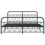 vidaXL Cadre de lit métal sans matelas avec pied de lit noir 193x203cm
