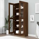 vidaXL Armoire à vitrine Chêne brun 82 5x30 5x185cm Bois ingénierie