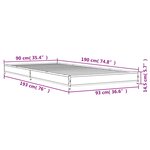 vidaXL Cadre de lit sans matelas chêne fumé 90x190 cm