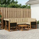 vidaXL Ensemble de canapés d'extérieur 7 Pièces Naturel et Beige