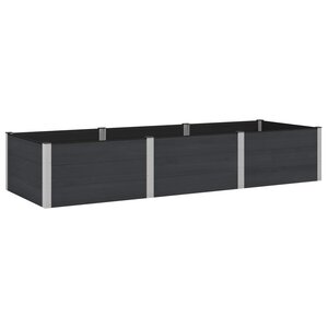vidaXL Jardinière surélevée Noir 300 x 100 x 54 cm WPC et Aluminium