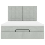 vidaXL Cadre de lit ottoman et matelas gris clair 140x190 velours