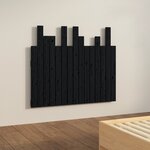 vidaXL Tête de lit murale Noir 95 5x3x80 cm Bois massif de pin