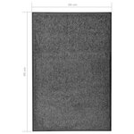 vidaXL Paillasson lavable Anthracite 60x90 cm