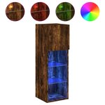 vidaXL Meuble TV avec lumières LED chêne fumé 30 5x30x90 cm