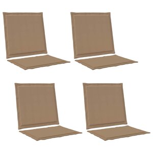vidaXL Coussins de siège et de dos 4 Pièces Taupe 47 x 45 x 2 cm