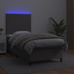 vidaXL Sommier à lattes de lit avec matelas et LED Gris 100x200 cm