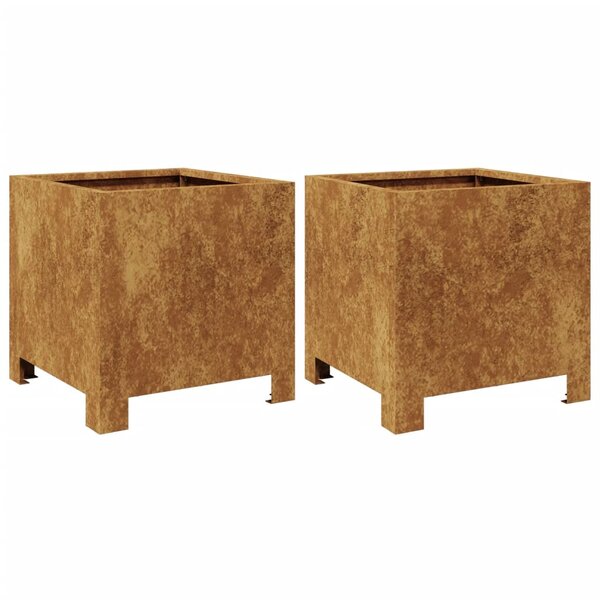 vidaXL Jardinières 2 Pièces 30x30x30 cm acier corten
