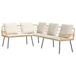 Canapé en L vidaXL Naturel 231x173x78 cm en Poly Rattan