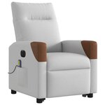 vidaXL Fauteuil inclinable de massage électrique gris nuage tissu
