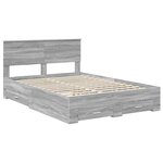vidaXL Cadre de lit Gris Sonoma 140 x 190 cm Bois d'ingénierie