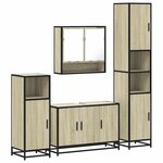 vidaXL Ensemble de meubles de salle de bain 4 Pièces chêne sonoma