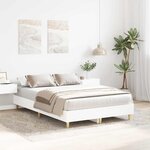 vidaXL Cadre de lit sans matelas blanc 140x190 cm bois d'ingénierie