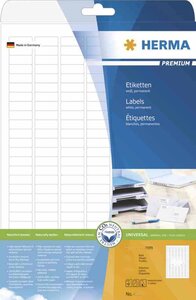 Etiquettes premium pack 25 feuilles a4 63,5 x 38,1 mm, blanc herma