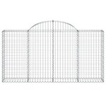vidaXL Paniers à gabions arqués 4 Pièces 200x30x100/120 cm Fer galvanisé