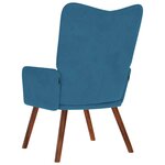 vidaXL Chaise de relaxation Bleu Velours