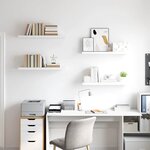vidaXL Étagères murales flottantes 4 Pièces blanc 80x23 5x3 8 cm MDF