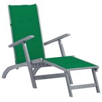 vidaXL Chaise de terrasse avec repose-pied et coussin Acacia solide