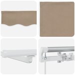 vidaXL Auvent Rétractable Manuel avec LED Beige 400x350 cm