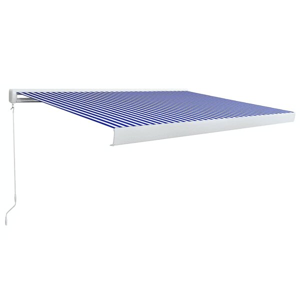 vidaXL Store à cassette manuel 450x300 cm Bleu et blanc