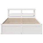 vidaXL Cadre de lit avec tête de lit blanc 135x190 cm bois pin massif