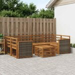 vidaXL Ensemble de canapés d'extérieur 7 Pièces Naturel