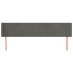 vidaXL Tête de lit avec oreilles Gris foncé 163x16x78/88 cm Velours