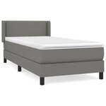 vidaXL Sommier à lattes de lit avec matelas Gris foncé 80x200 cm Tissu