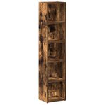 vidaXL Armoires à CD 2 Pièces Chêne fumé 21x16x93 5 cm Bois d'ingénierie
