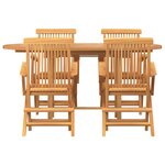 Ensemble de salle à manger de jardin 5 pièces en bois massif de teck