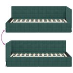 vidaXL Cadre de lit d'angle Vert foncé 90 x 200 cm Velours