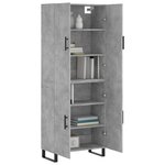 vidaXL Buffet haut Gris béton 69 5x34x180 cm Bois d'ingénierie