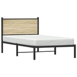vidaXL Cadre de lit en métal sans matelas chêne sonoma 100x190 cm