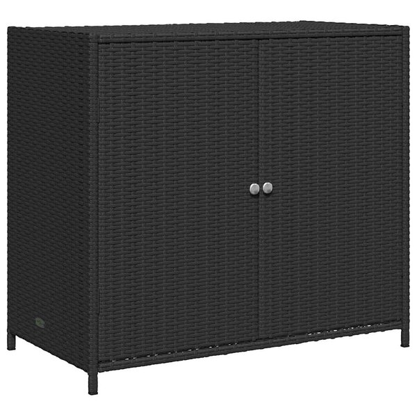 vidaXL Armoire de rangement de jardin noir 83x45x76 cm résine tressée