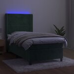 vidaXL Sommier à lattes de lit matelas et LED Vert foncé 100x200 cm