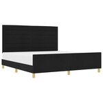 vidaXL Cadre de lit avec tête de lit Noir 180 x 200 cm tissu