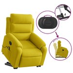 vidaXL Fauteuil inclinable de massage électrique jaune velours