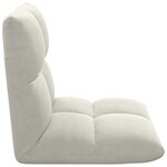 vidaXL Fauteuil de sol ajustable Crème Velours