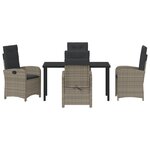 vidaXL Set de jardin de 5 pièces avec coussins en rotin poly gris