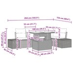 vidaXL Ensemble de canapé de jardin 6 Pièces Gris Poly rotin