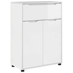 vidaXL Ensemble de mobilier de salle de bain 3 Pièces Blanc brillant