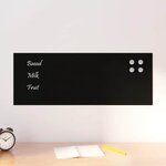 vidaXL Tableau noir magnétique mural Noir 80x30 cm Verre trempé