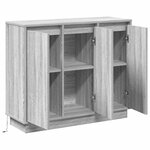 Buffet vidaXL gris Sonoma 90x32x75 cm avec LED en bois d'ingénierie